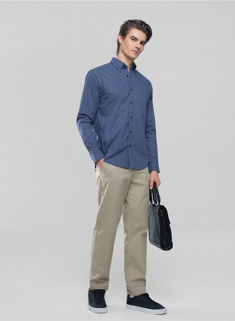 GIORDANO Men’s Cotton Oxford Wrinkle Free Long-Sleeve Shirt - Image 2